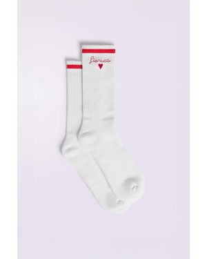 Fiorucci Embroidered Heart Socks - White