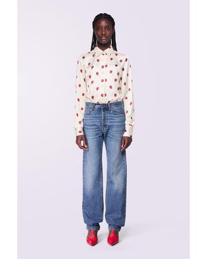 Fiorucci Raspberry Print Shirt Cream - Blue