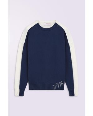 Fiorucci Embroidered Knit Jumper - Blue