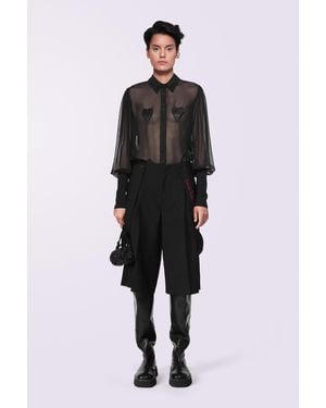 Fiorucci Tulle Heart Bodysuit - Black