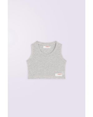 Fiorucci Label Jersey Bra Top - White