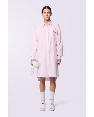 Fiorucci Gingham Midi Shirt Dress - Pink