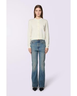 Fiorucci Angels Patch Knit Cardigan Cream - Blue