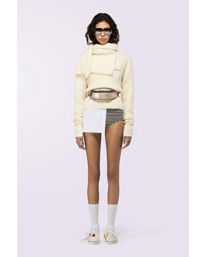 Fiorucci Velour Striped Hot Trousers - White