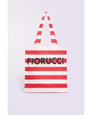 Fiorucci Stripe Logo Tote Bag - Red