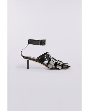 Fiorucci Leather Buckle Strap Heels - Blue