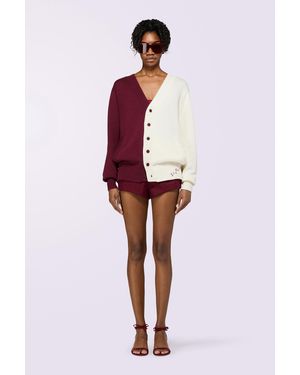 Fiorucci Open Back Knit Cardigan - Red