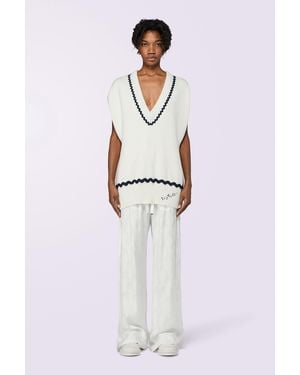 Fiorucci Kissing Angels Jacquard Trousers - White