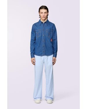 Fiorucci Patch Denim Shirt - Blue