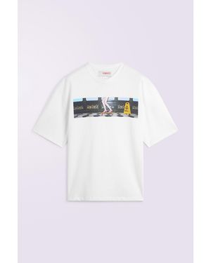 Fiorucci Skateboard Print T-Shirt - White