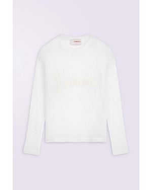 Fiorucci Cursive Logo Knit Jumper - White