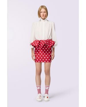 Fiorucci Polka Dot Ruffle Mini Skirt - Red