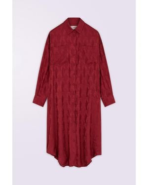 Fiorucci Kissing Angels Jacquard Shirt Dress - Red