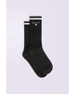 Fiorucci Embroidered Heart Socks - Black