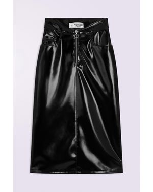 Fiorucci Vinyl Zippered Midi Skirt - White