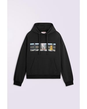 Fiorucci Skateboard Print Hoodie - Black