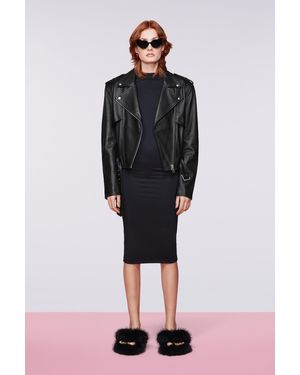 Fiorucci Leather Biker Jacket - Black