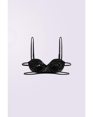 Fiorucci Vinyl Bralette Top - Black