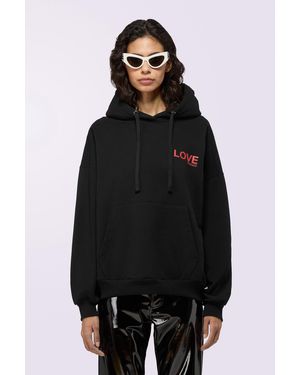 Fiorucci Kissing Angels Love Relaxed Hoodie - Black
