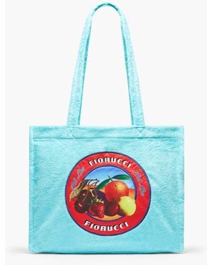 Fiorucci Tropical Fruit Towelling Tote Bag - Blue