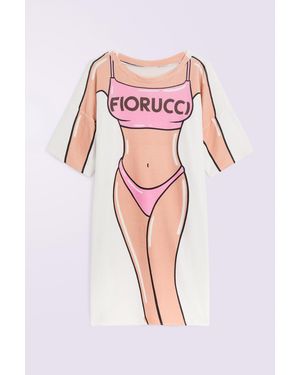Fiorucci Bikini Print Velour Mini T-Dress Multi - Red
