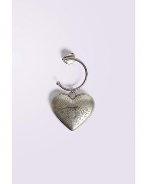 Fiorucci Heart Locket Logo Earrings - White