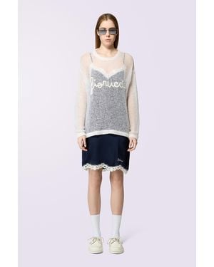 Fiorucci Lace Trim Slip Mini Dress - White