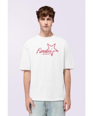 Fiorucci Ultra Team Glitter Star Logo Relaxed T-Shirt - White