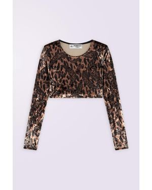 Fiorucci Banimalier Velour Crop Top - Multicolour