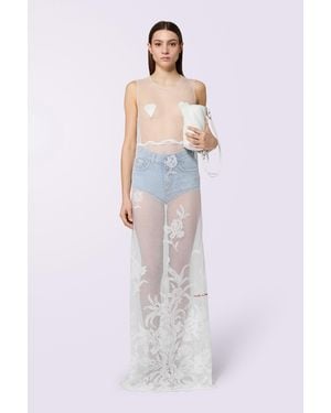 Fiorucci Embroidered Lace Maxi Dress - White