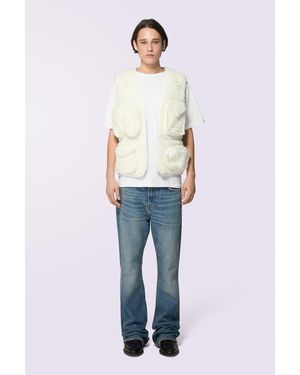 Fiorucci Super Pocket Sherpa Vest Cream - Blue