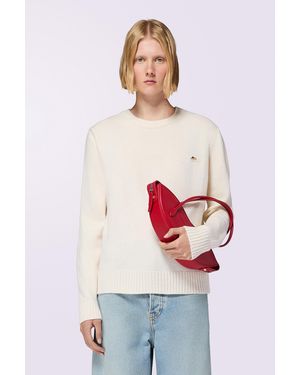 Fiorucci Angels Patch Merino Jumper Cream - White