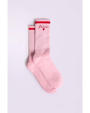 Fiorucci Embroidered Heart Socks - Pink