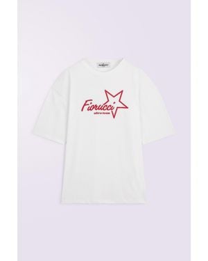 Fiorucci Ultra Team Glitter Star Logo Relaxed T-Shirt - White