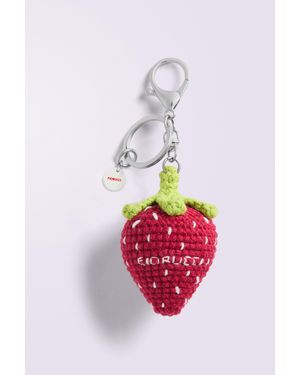 Fiorucci Strawberry Crochet Keychain - Pink