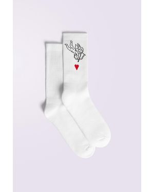 Fiorucci Cupid Heart Socks - White