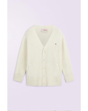 Fiorucci Angels Patch Oversized Cardigan Cream - Multicolour