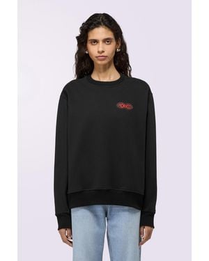 Fiorucci Fish Eye Logo Patch Regular Sweatshirt - Black