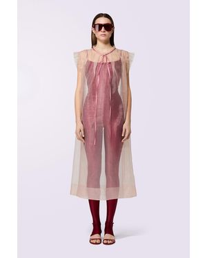 Fiorucci Sheer Nightgown Midi Dress - Red