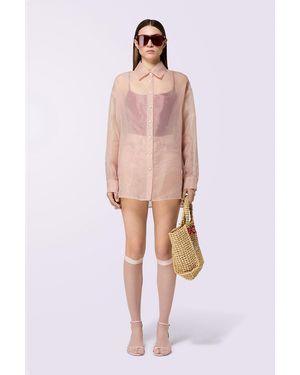 Fiorucci Embroidered Sheer Shirt - Pink