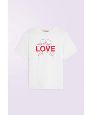 Fiorucci Kissing Angels Love Print Regular T-Shirt - White