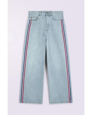 Fiorucci Tricolour Stripe Baggy Jeans Light - White