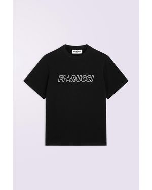 Fiorucci Glitter Star Logo Regular T-Shirt - Black