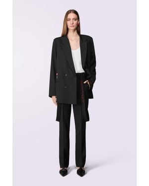 Fiorucci Embroidered Suspender Trousers - Black
