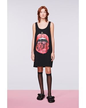 Fiorucci Cherry Mouth Graphic Mini Dress - Red