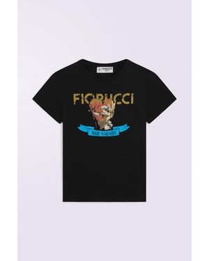 Fiorucci Rock Cupid Logo Slim T-Shirt - Black