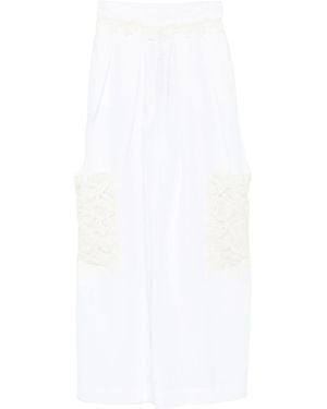 Ermanno Scervino Lace-pocket Linen Pants - White