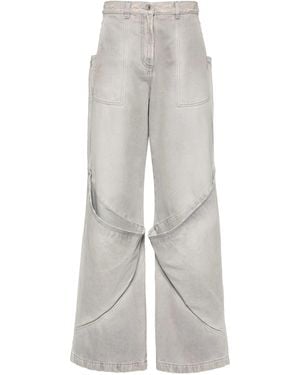 The Attico High-rise Wide-leg Jeans - Grey