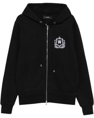 Amiri Ma Crest Zip-up Hoodie - Black
