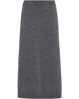 Brunello Cucinelli Knitted Midi Skirt - Gray